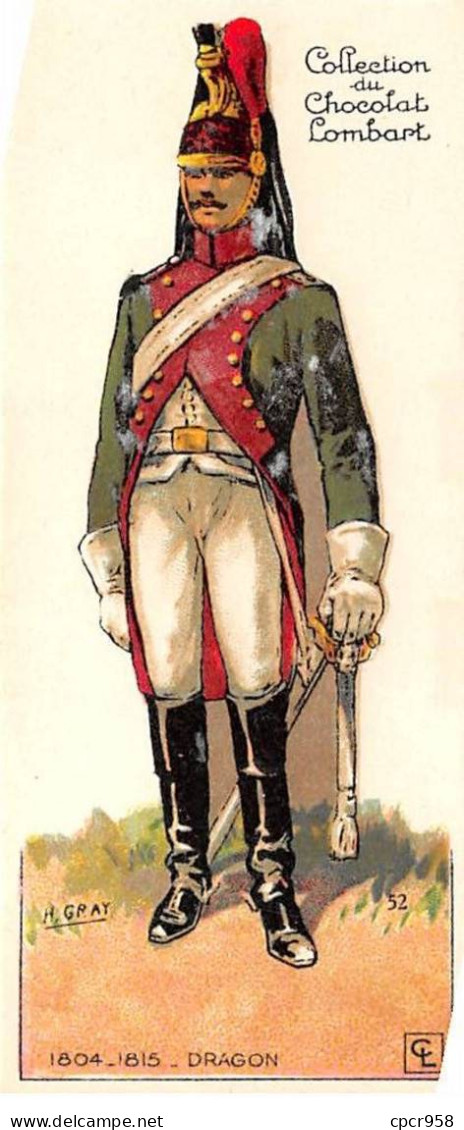 CHROMOS.AM22807.Chocolat Lombart.5x12 Cm Env.Gloires Et Costumes Militaires 1790-1814.N°8.Dragon - Lombart
