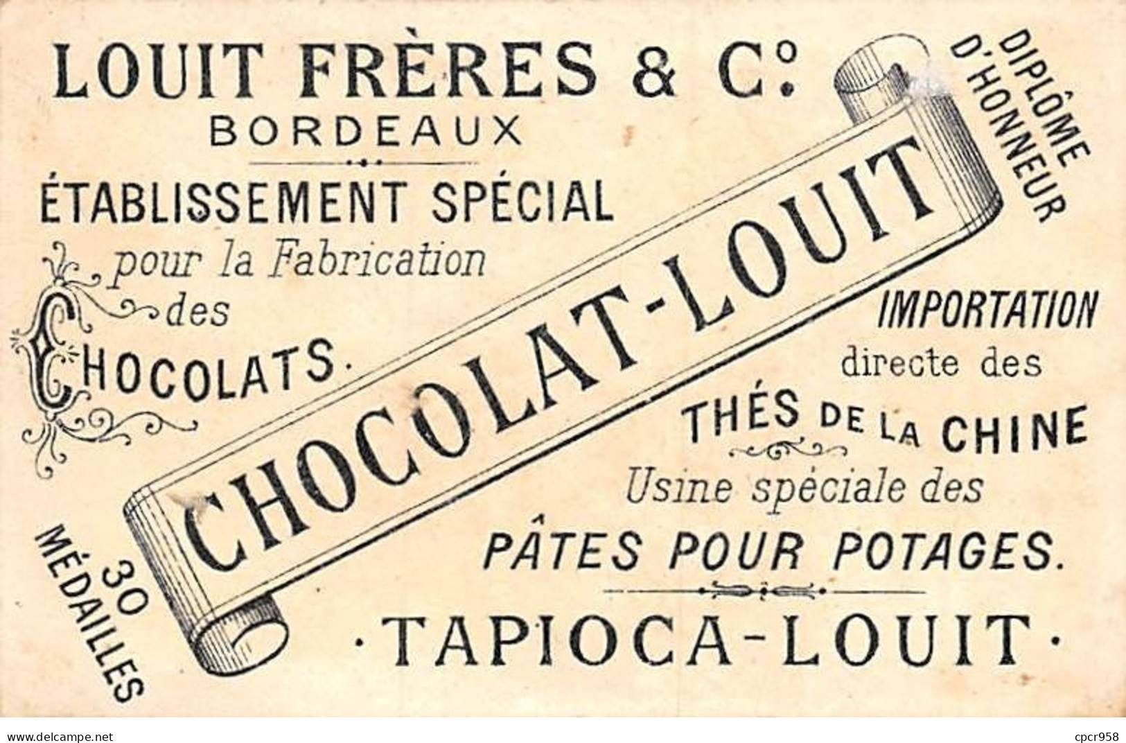 CHROMOS.AM23007.7x11 Cm Env.Chocolat Louit.Pierrots.Libres - Louit