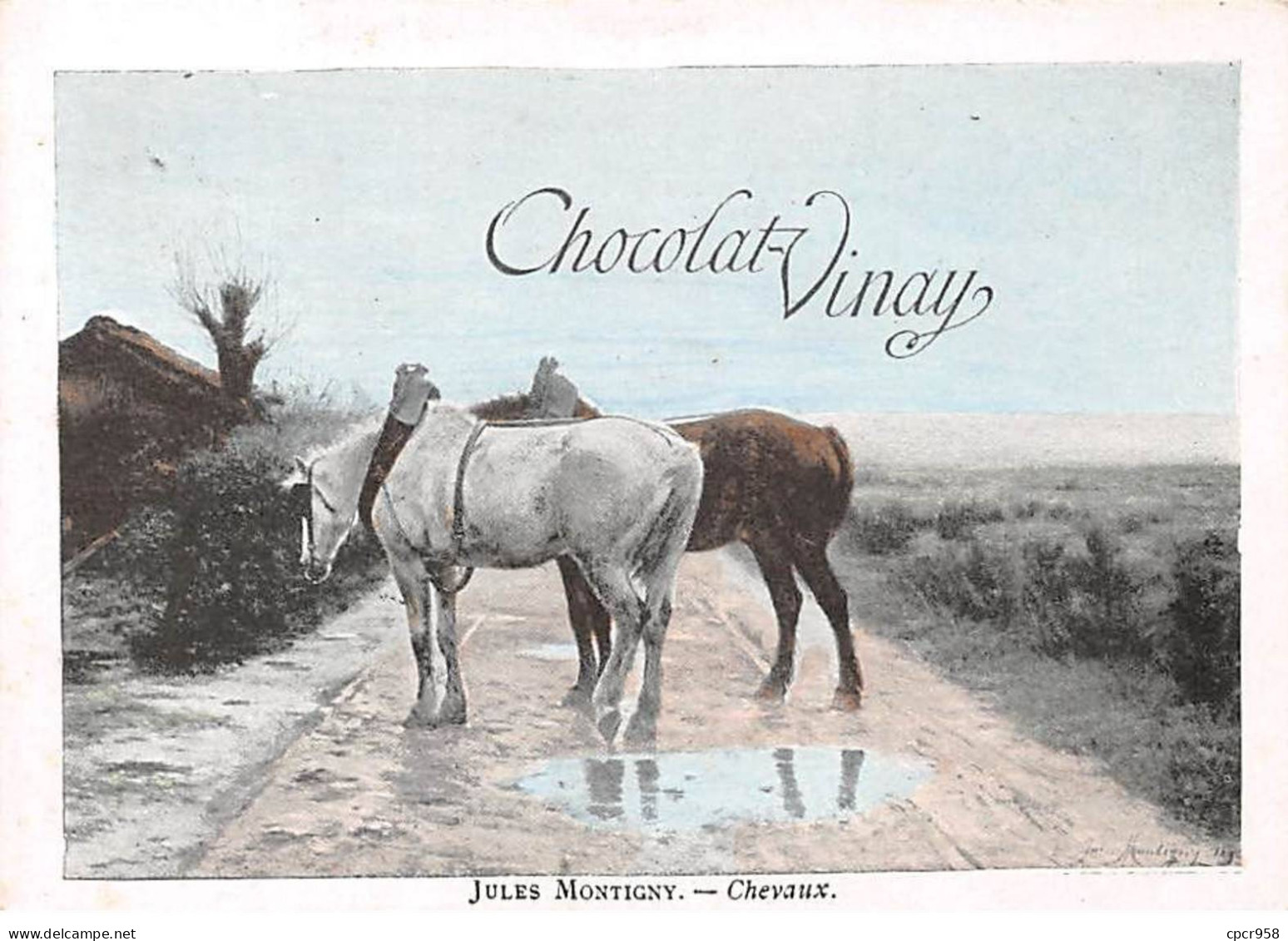 CHROMOS.AM22764.Chocolat Vinay.9x12 Cm Env.Jules Montigny.Chevaux - Other & Unclassified