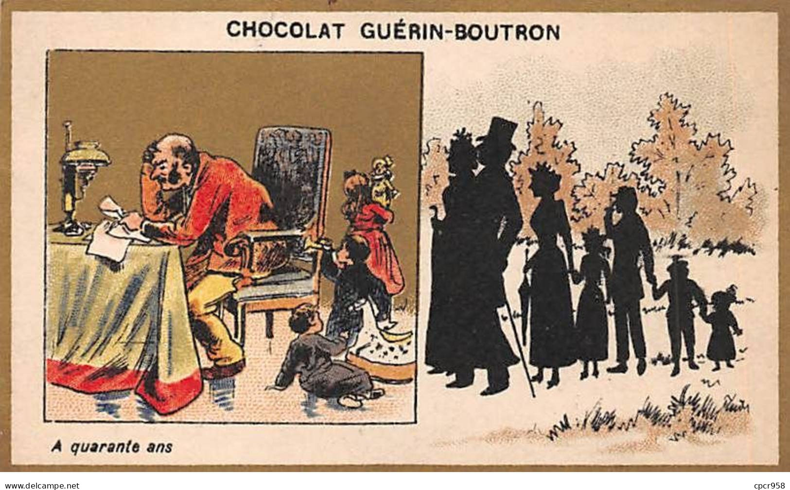Chromos - COR13869 - Chocolat Guérin-Boutron - Hommes - Femmes - Enfants - 10x6 Cm Environ - En L'état - Guerin Boutron