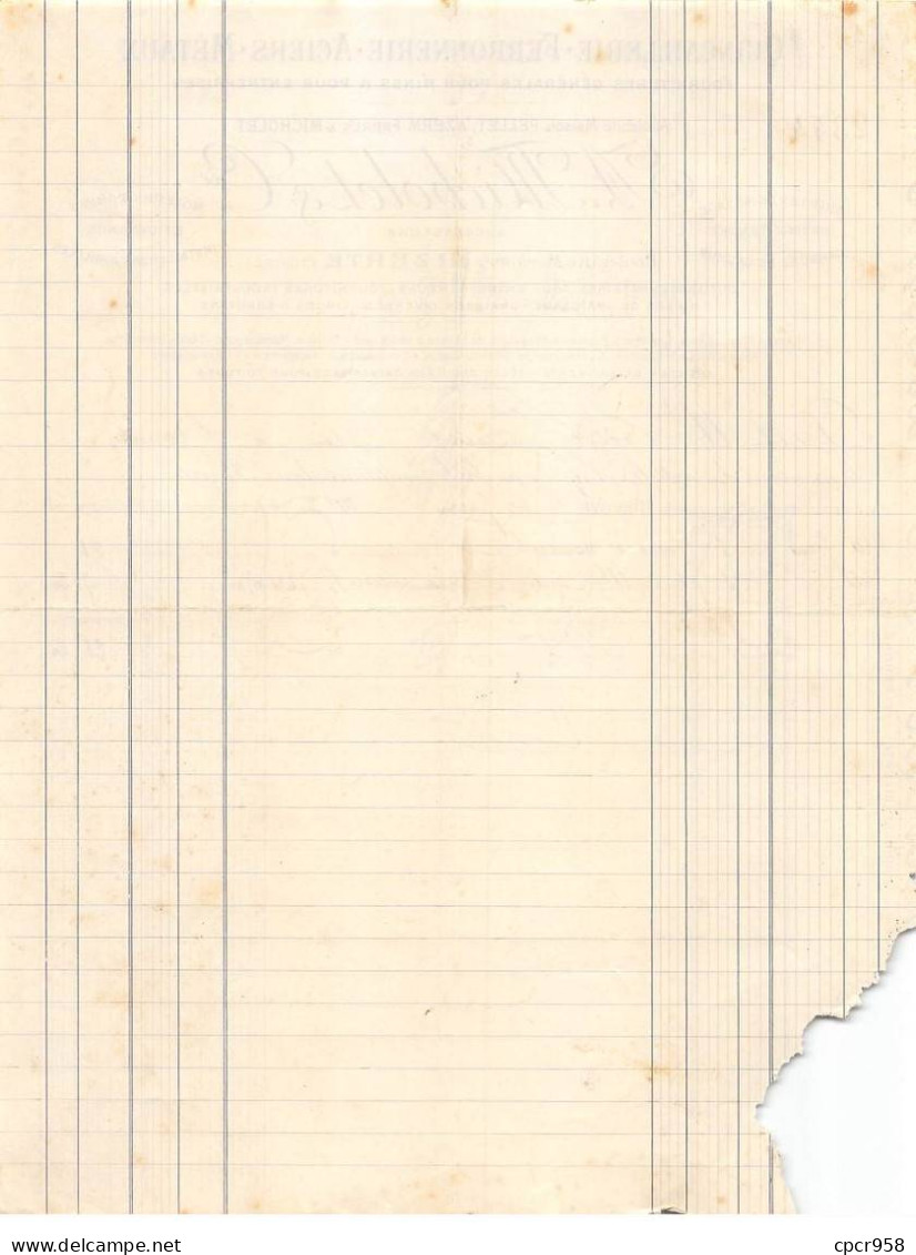 Facture.AM20780.Tunisie.Bizerte.A Micholet & Cie.Quincaillerie.Ferronnerie.Acier.Métaux.Mines - Autres & Non Classés