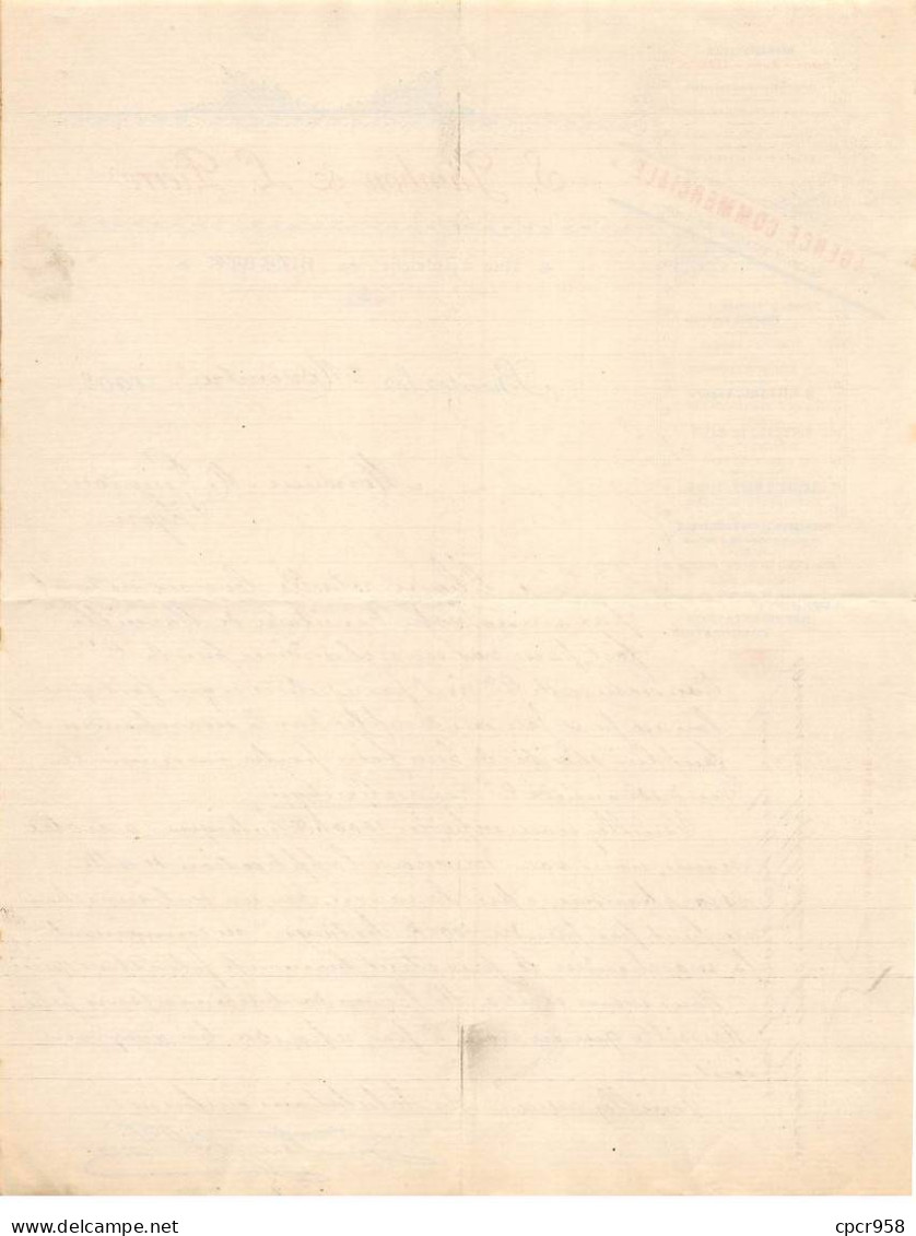 Facture.AM20779.Tunisie.Bizerte.S Jambon & L Pierre.1908.Agence Commerciale - Other & Unclassified