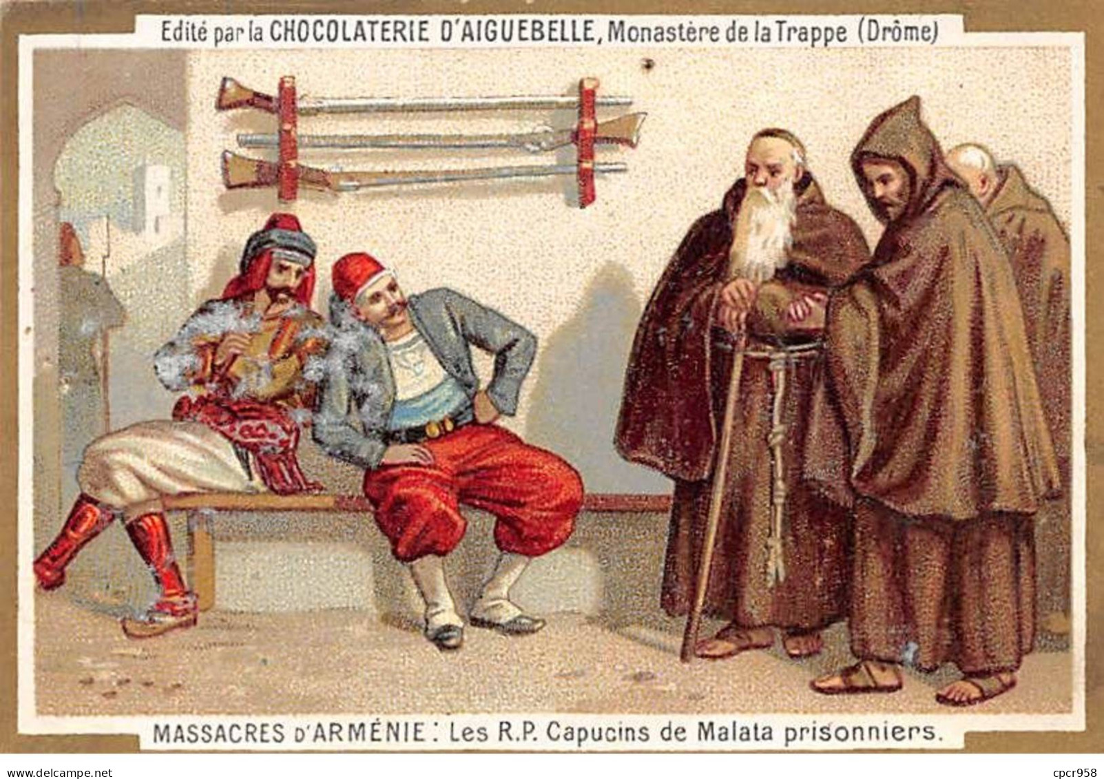 Chromos - COR14667 - Chocolaterie D'Aiguebelle - Capucins De Malata - Hommes - Prisonniers - 10x7 Cm  - En L'état - Aiguebelle