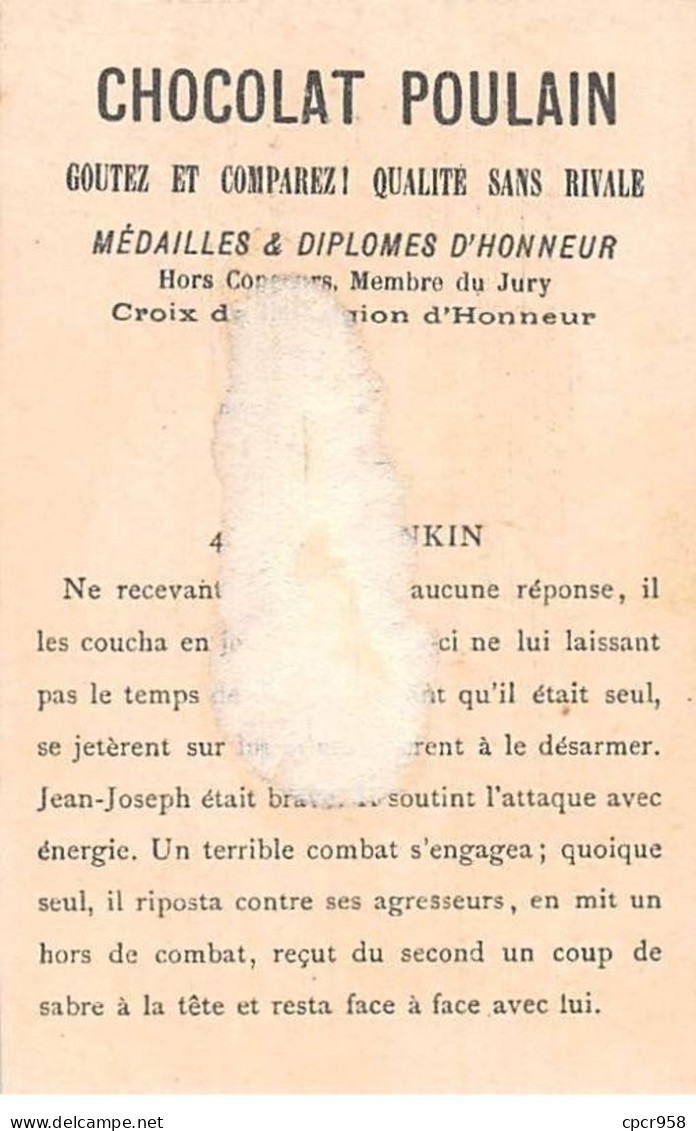 Chromos - COR14686 - Chocolat Poulain - Hommes - Fusil - Tonkin - Fond Or - 10x6 Cm Environ - En L'état - Poulain