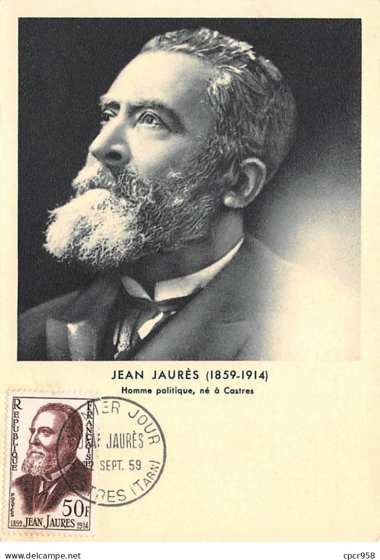 Carte Maximum - FRANCE - COR12755 - 12/09/1959 - Jean Jaurès - Cachet Castres - 1950-1959