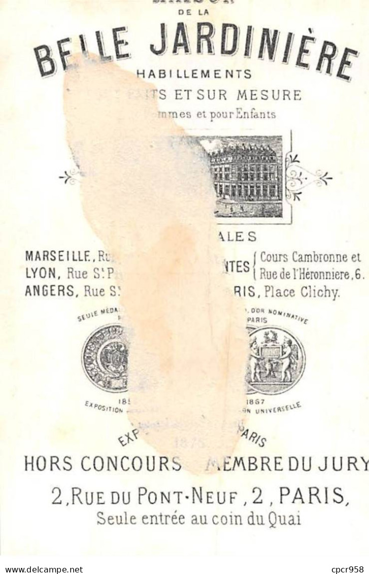 Chromos - COR14746 - Maison De La Belle Jardinière - Hommes -Manteaux De Fourrure- Fond Or - 11x7 Cm  - En L'état - Sonstige & Ohne Zuordnung
