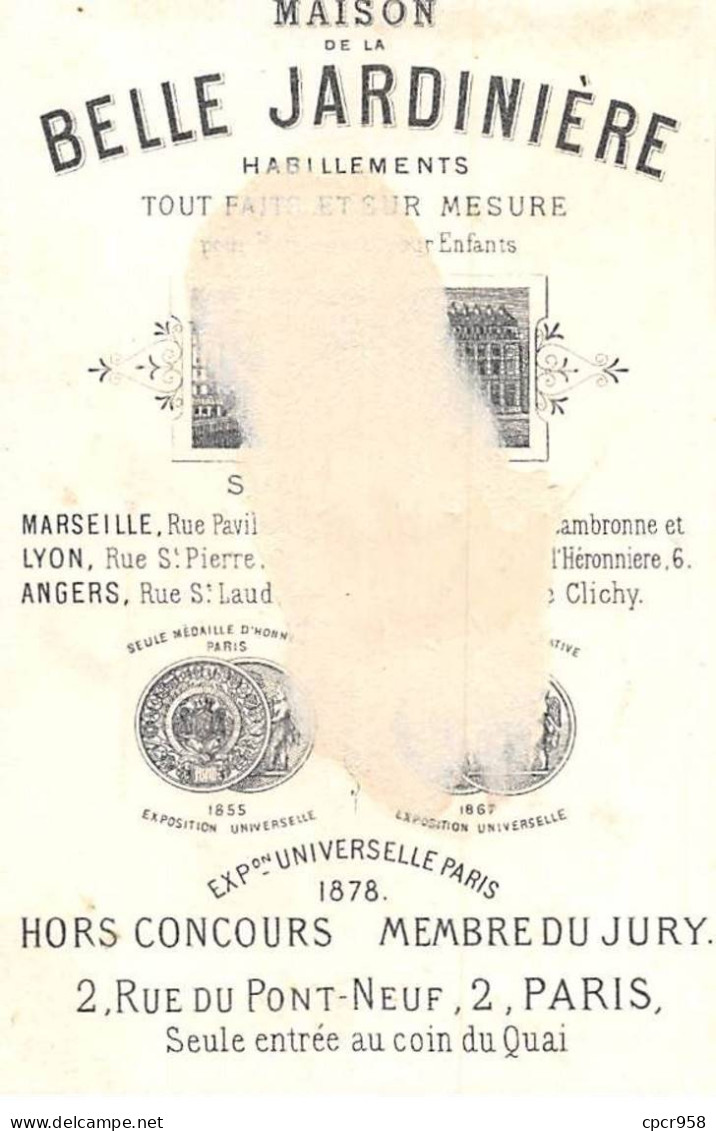 Chromos - COR14745 - Maison De La Belle Jardinière - Hommes - Parapluies - Fond Or - 11x7 Cm Environ - En L'état - Sonstige & Ohne Zuordnung