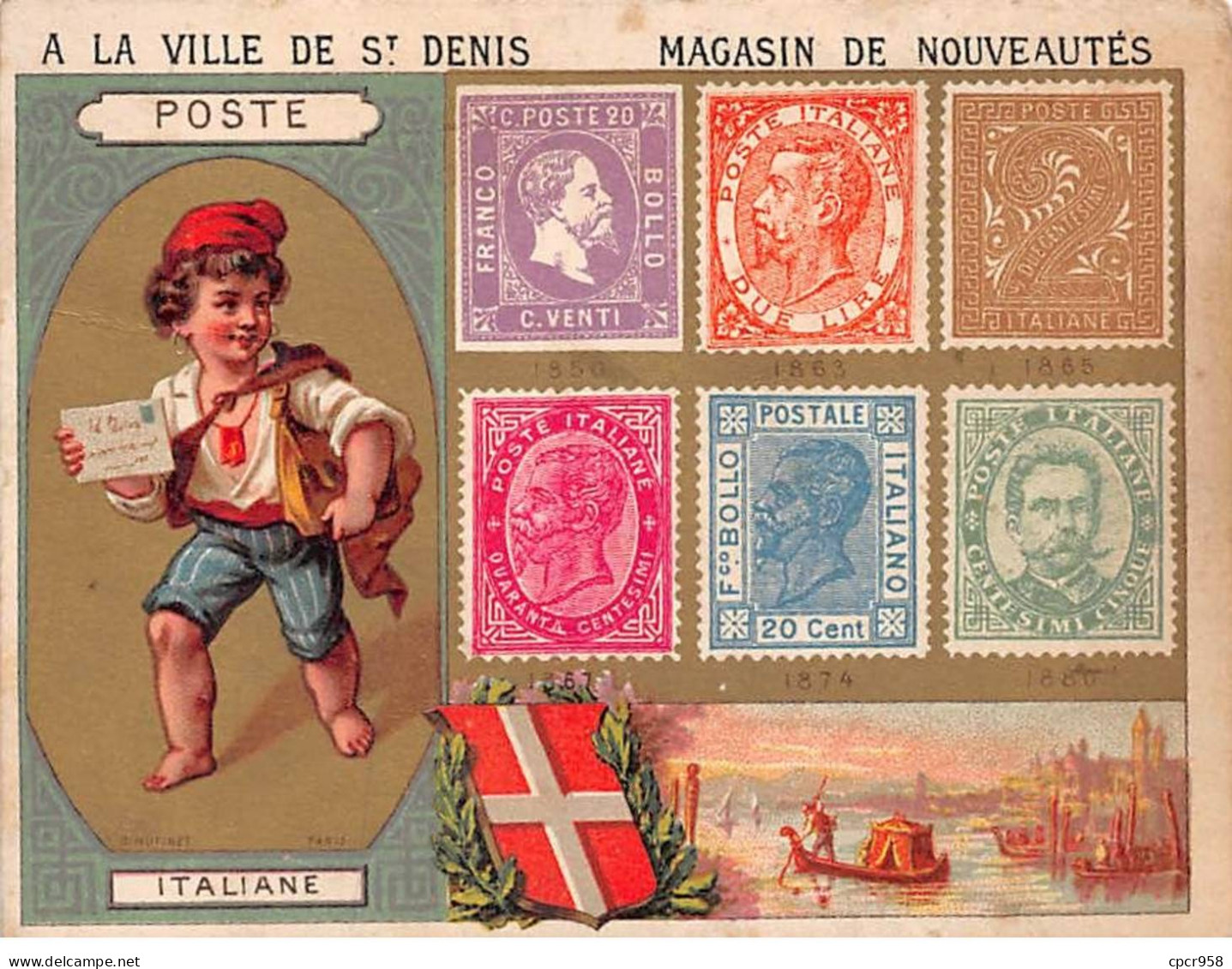 Chromos - COR14785 - A La Ville De St Denis - Homme - Timbres - 11x8 Cm Environ - En L'état - Sonstige & Ohne Zuordnung