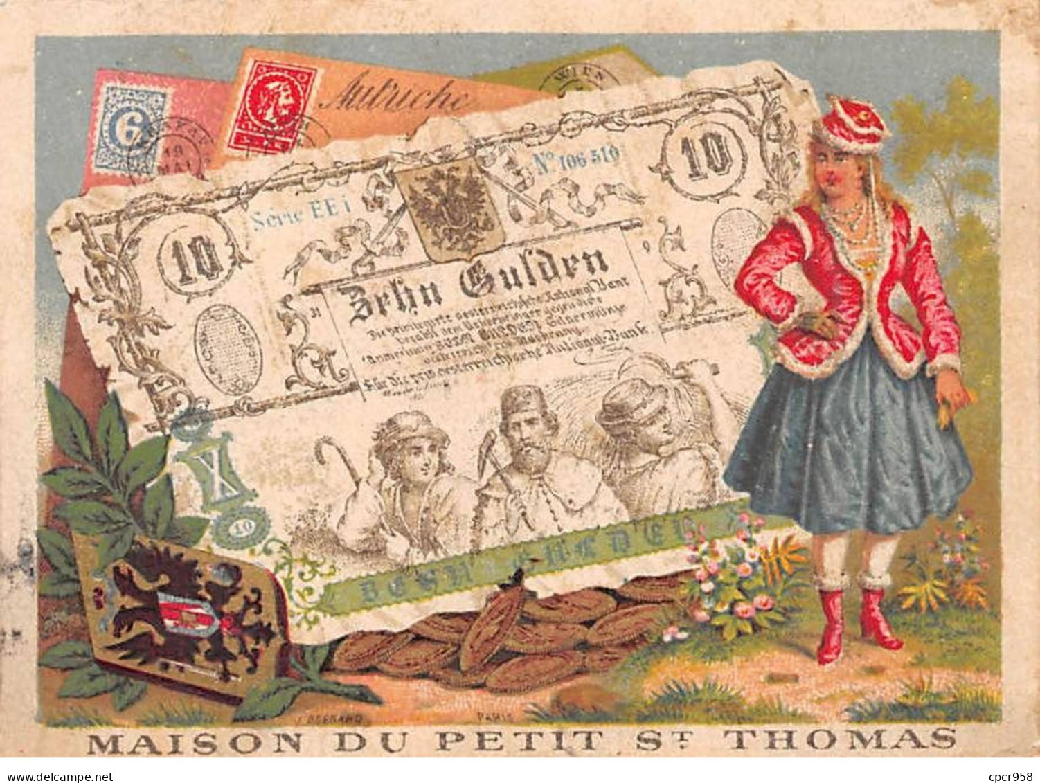 Chromos - COR14793 - Maison Du Petit St Thomas - Femme- Billet - Autriche - 11x8 Cm Environ - En L'état - Sonstige & Ohne Zuordnung