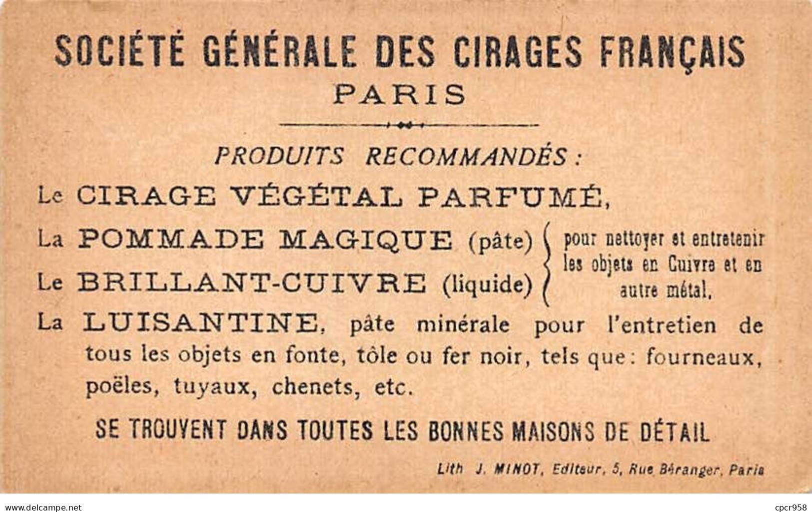CHROMOS.AM23715.7x10 Cm Env.Société Générale Des Cirages Français.Fulgor.Homme.Femme.Pourboire - Sonstige & Ohne Zuordnung