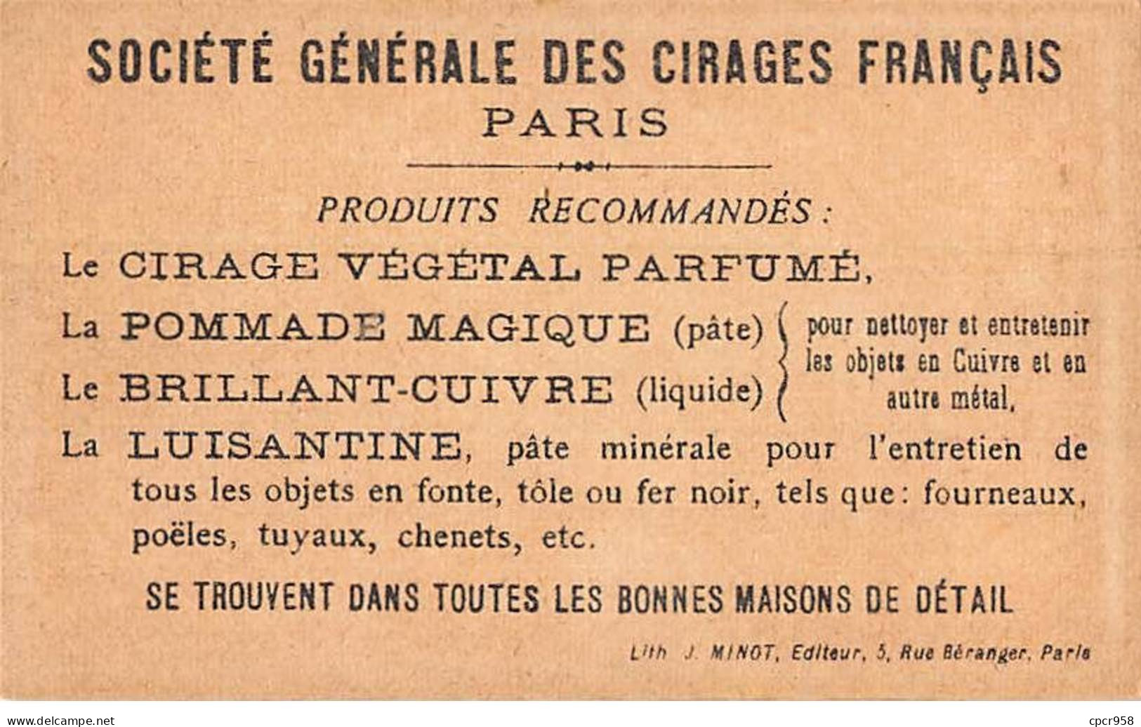 CHROMOS.AM23615.6x10 Cm Env.Société Générale Des Cirages Français.Hommes.domestique - Sonstige & Ohne Zuordnung