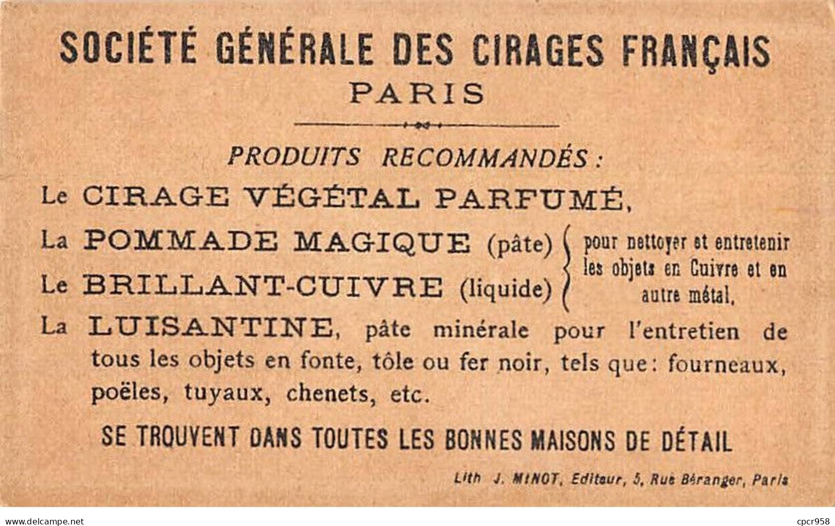 CHROMOS.AM23608.6x10 Cm Env.Société Générale Des Cirages Français.Marchande De Cirage - Sonstige & Ohne Zuordnung