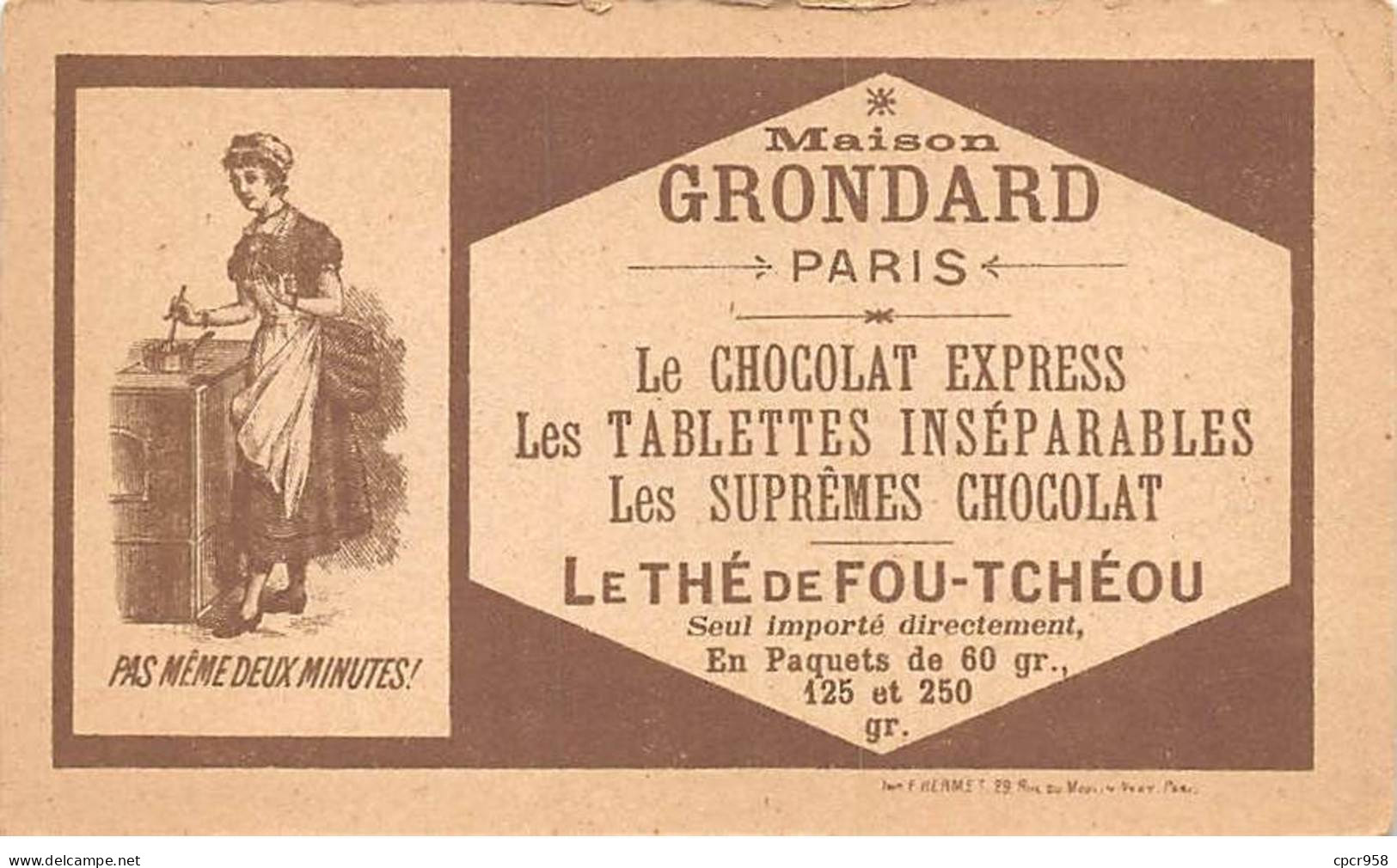 CHROMOS.AM23585.7x11 Cm Env.Chocolat Express Grondard.Un Drame Parisien.Je Le Tiens, Impossible Qu'il M'échappe - Other & Unclassified