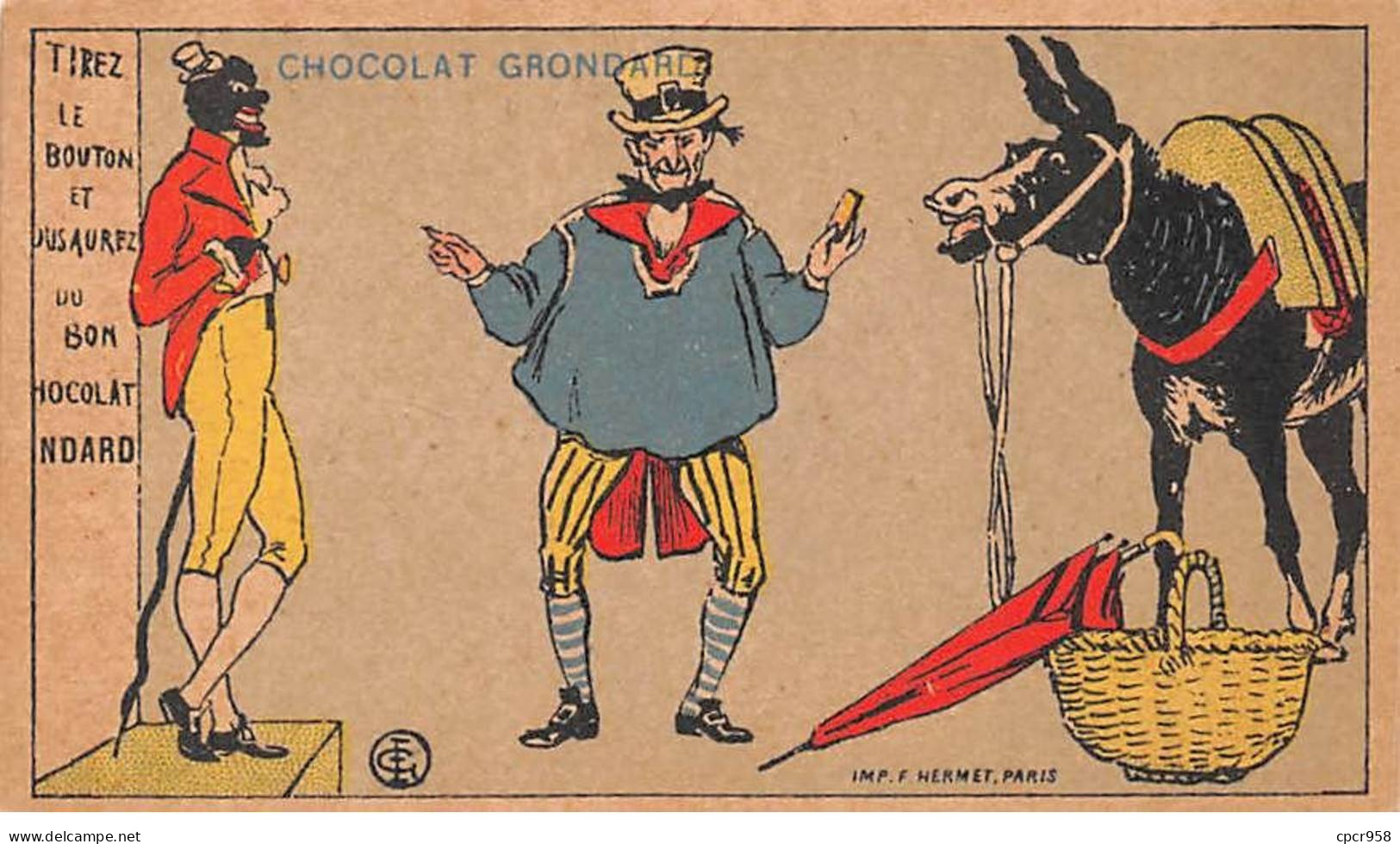CHROMOS.AM23588.7x11 Cm Env.Chocolat Express Grondard.Clown.Ane - Sonstige & Ohne Zuordnung