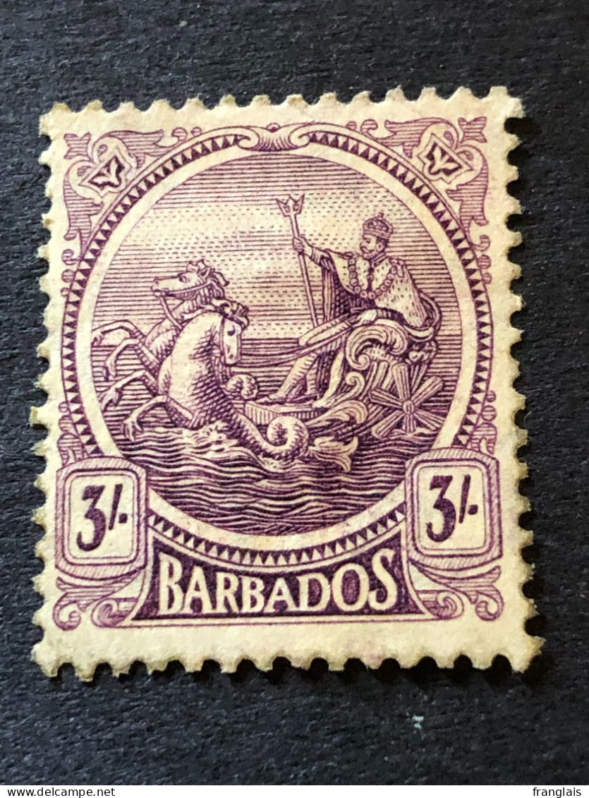 BARBADOS  SG 228  3s Deep Violet  MH* - Barbades (...-1966)