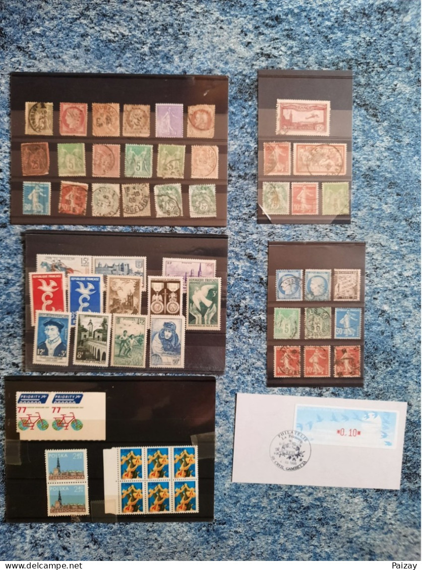 Lot De Timbres Anciens Plus 1 Pologne, Nederland  Et Une Vignette - Colecciones Completas