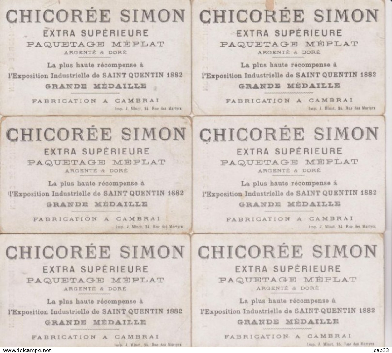 CHICOREE SIMON  -  LOT DE 12 CHROMOS  - - Other & Unclassified