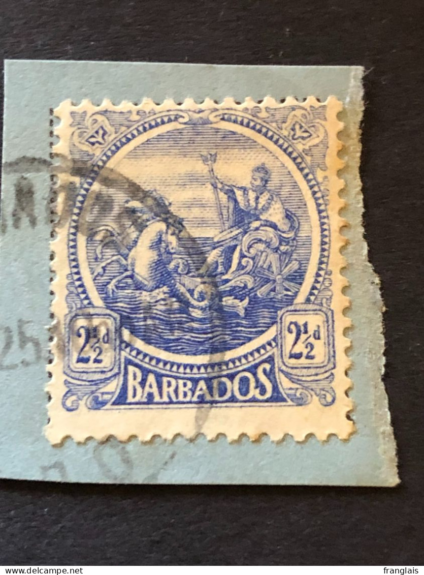BARBADOS  SG 222  2½d Ultramarine On A Piece FU - Barbades (...-1966)