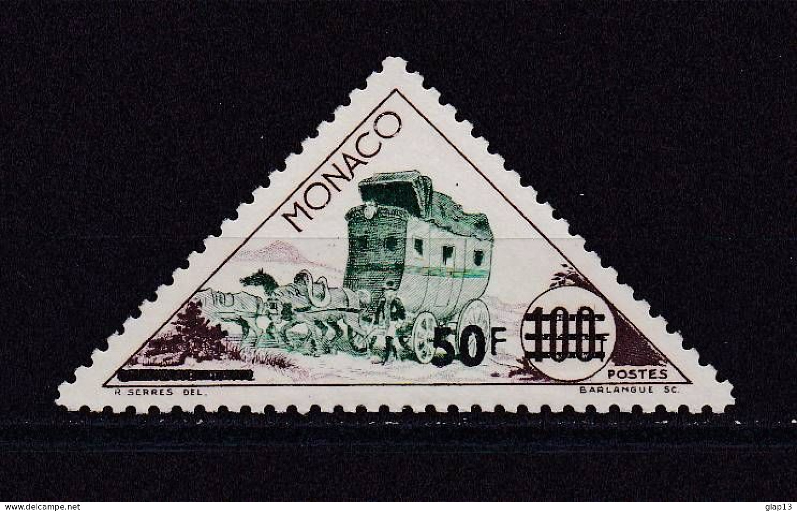 MONACO 1956 TIMBRE N°471 NEUF** DILIGENCE - Unused Stamps