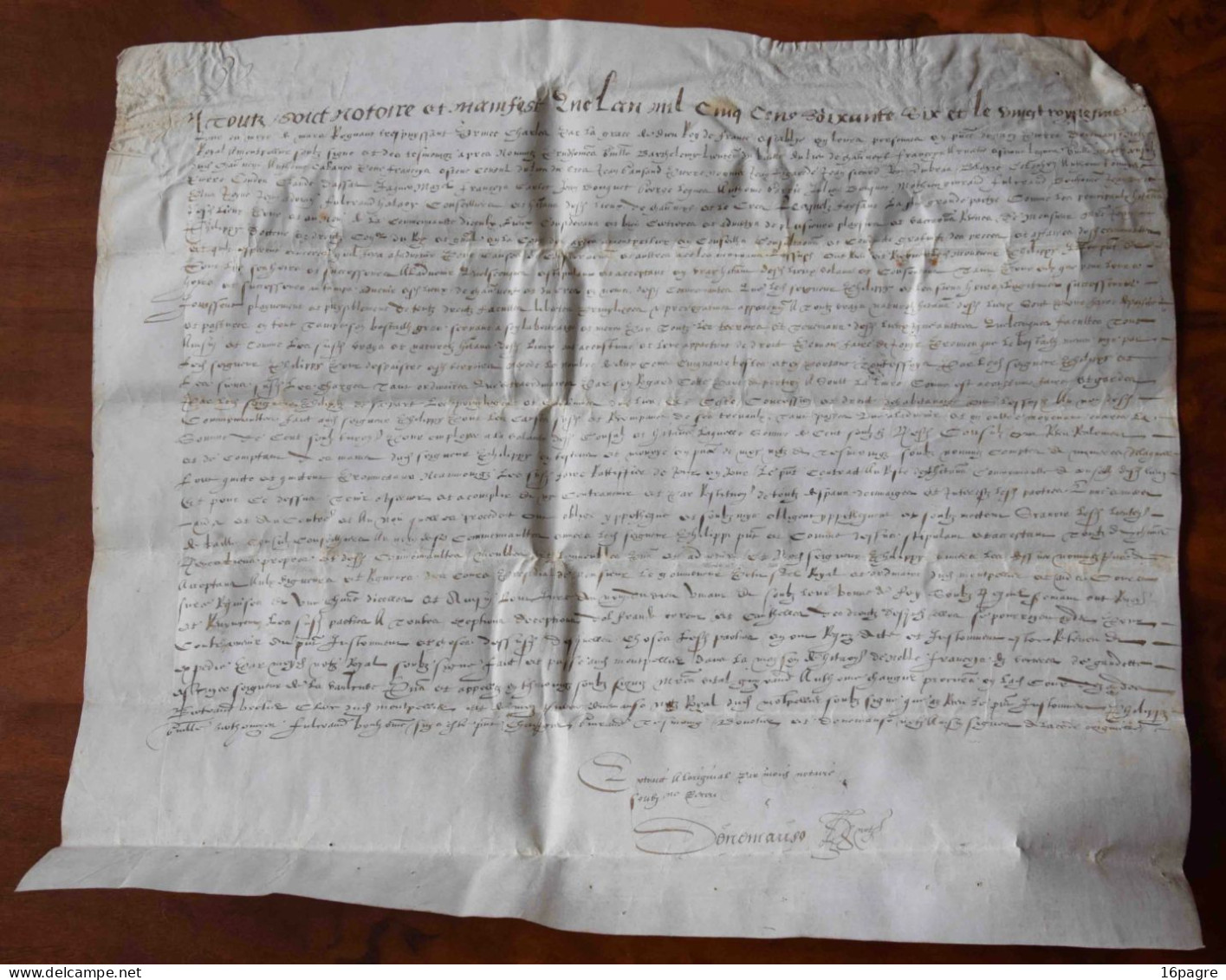 RARE PARCHEMIN, CASTELNAU-LE-LEZ, HÉRAULT, MONTPELLIER. MARS 1566. CHARLES IX. JACOU, TEYRAN, MASCLARY, PRIEST - Manuscripten