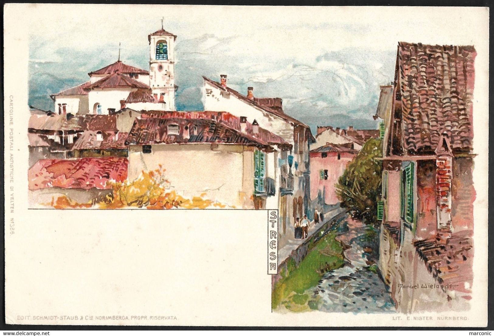 Italie, Manuel WIELANDT - Lithographie - STRESA - Wielandt, Manuel