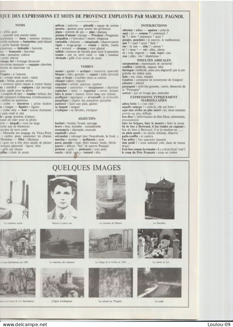 Aubagne (13) 1984-Marcel Pagnol,par Georges Berni-34pages Trés Illustrées- - Biographien