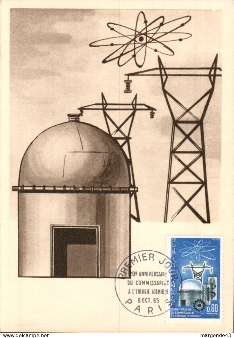 CARTE MAXIMUM 1965 COMMISSARIAT ENERGIE ATOMIQUE - 1960-1969