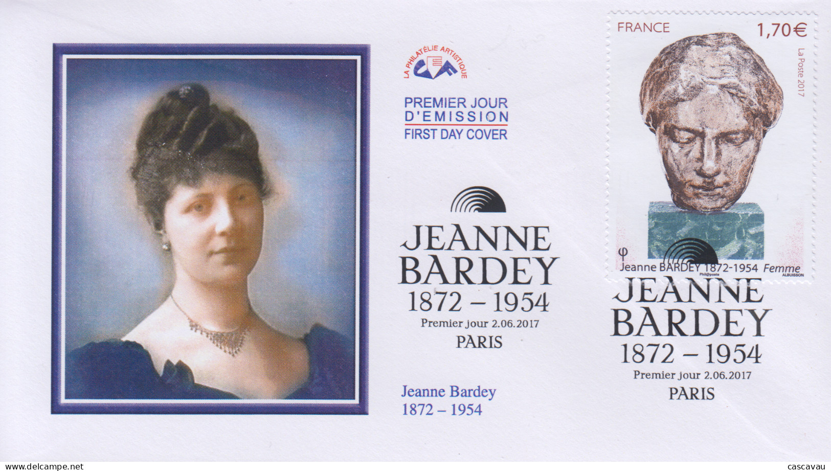 Enveloppe  FDC  1er  Jour    FRANCE    Oeuvre  De   Jeanne  BARDEY    2017 - 2010-2019