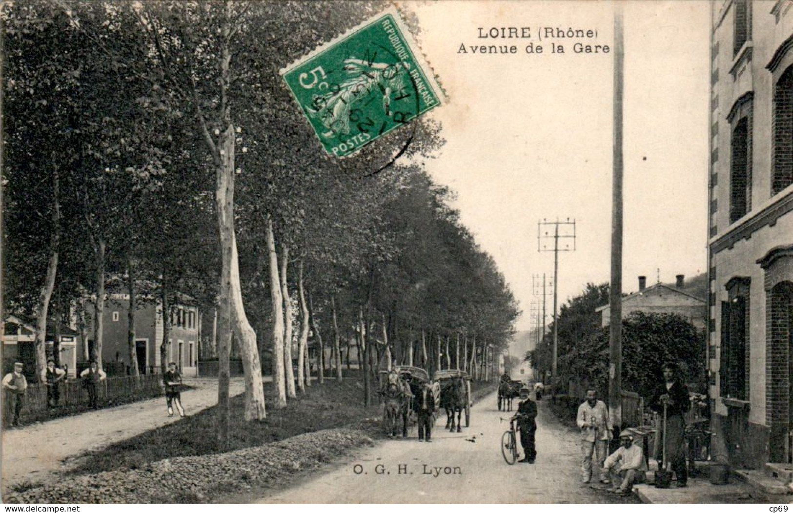 Loire-sur-Rhône Canton De Condrieu Avenue De La Gare Rhône 69700 Cpa Voyagée En 1913 En TB.Etat - Loire Sur Rhone