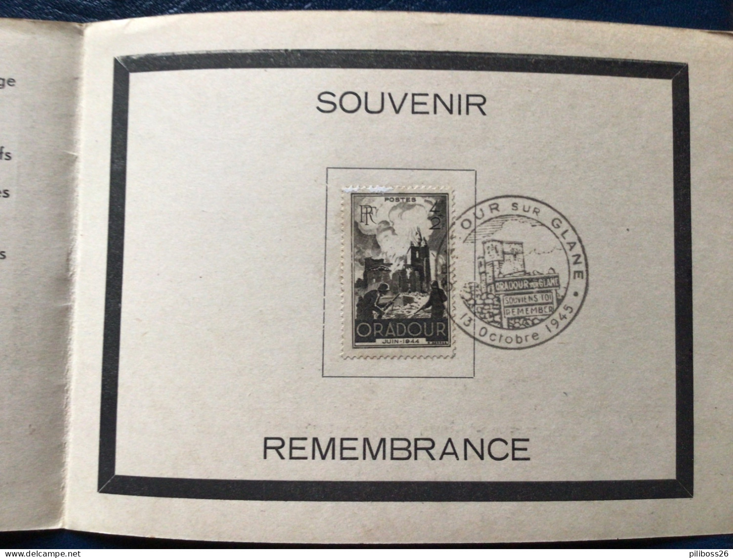 Oradour Sur Glane Remember Souvenir Philatélique  13 Octobre 1945 N 9573 Military - Collectors