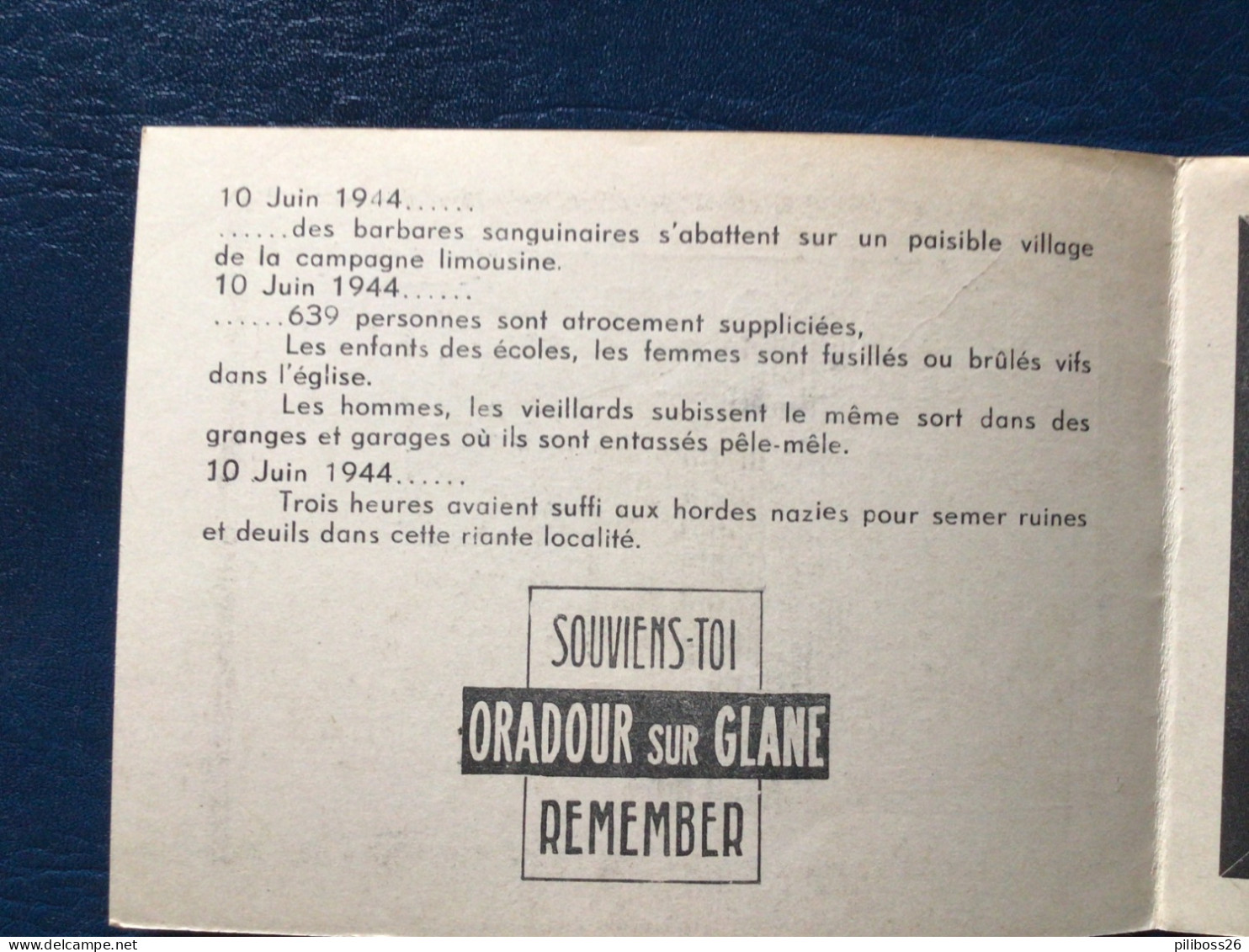 Oradour Sur Glane Remember Souvenir Philatélique  13 Octobre 1945 N 9573 Military - Collectors