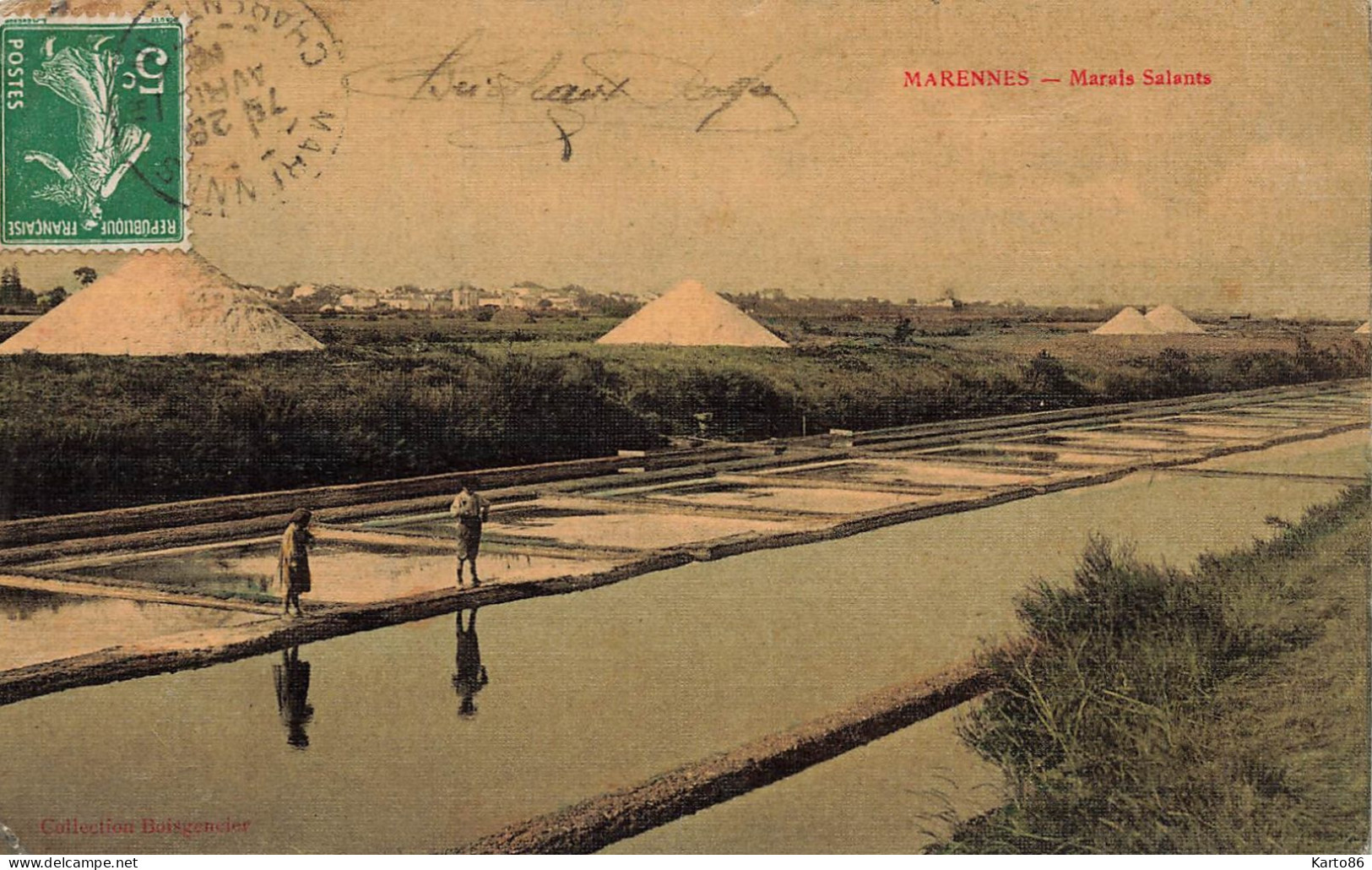 Marennes * Marais Salants * Thème Sel Salt Paludier * Cpa Toilée Colorisée - Marennes