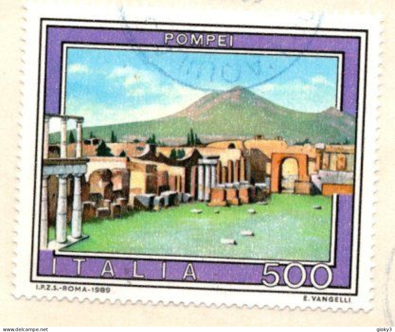 *ITALIA  STORIA POSTALE FRAMMENTO CON 1989 POMPEI L.500 - 2011-20: Oblitérés