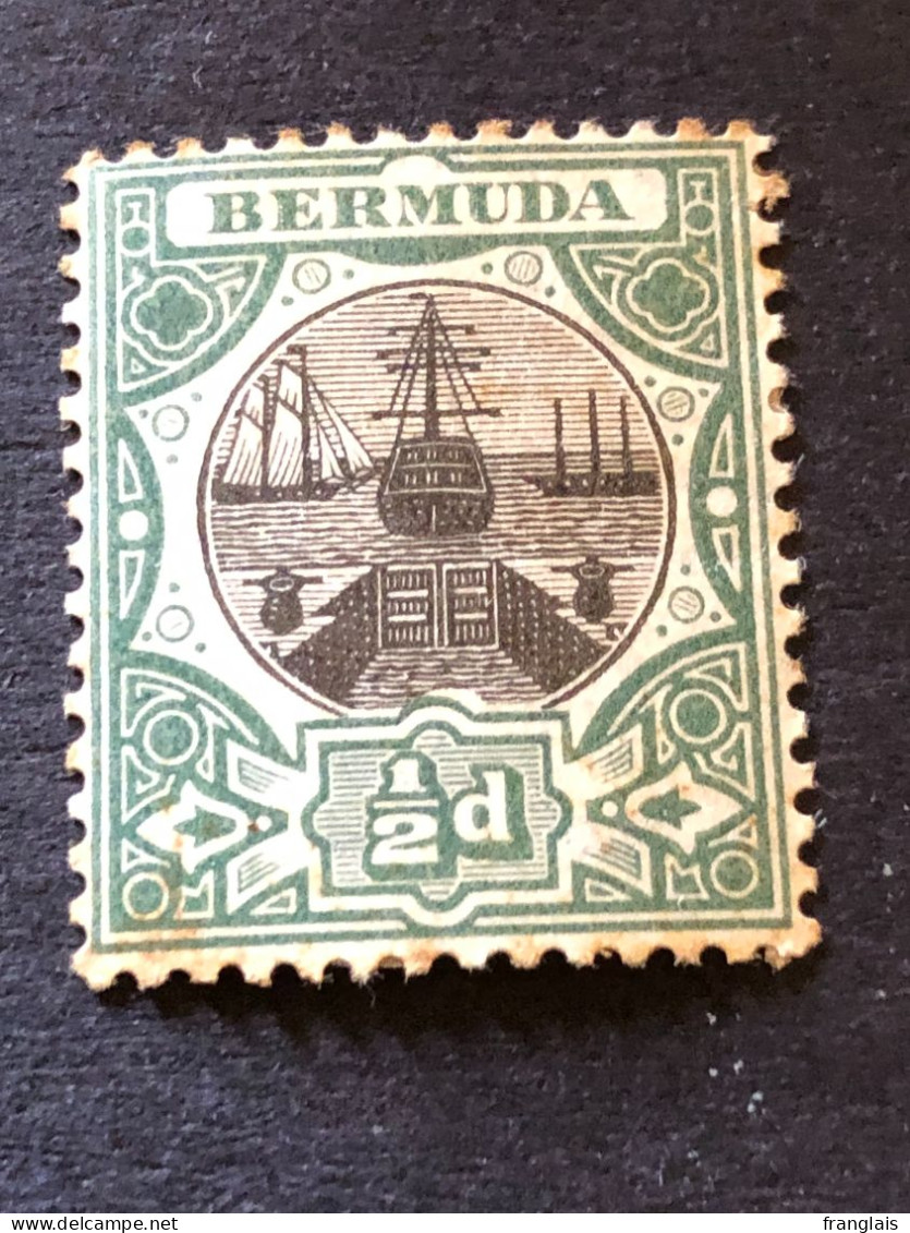 BERMUDA SG 35  ½d Black And Green MH*  CV £21 - Bermuda