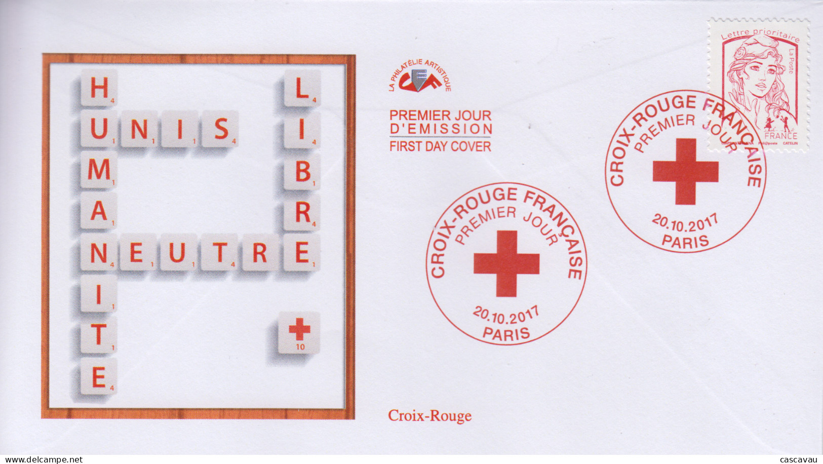 Enveloppe  FDC   1er  Jour   FRANCE    CROIX  ROUGE    2017 - 2010-2019