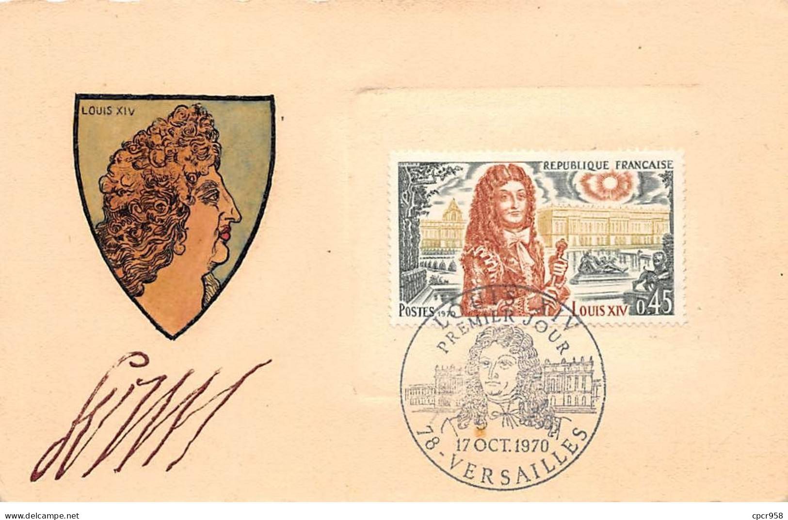 FRANCE.Carte Maximum.AM13962.17/10/1970.Cachet Versailles.Louis XIV - 1970-1979