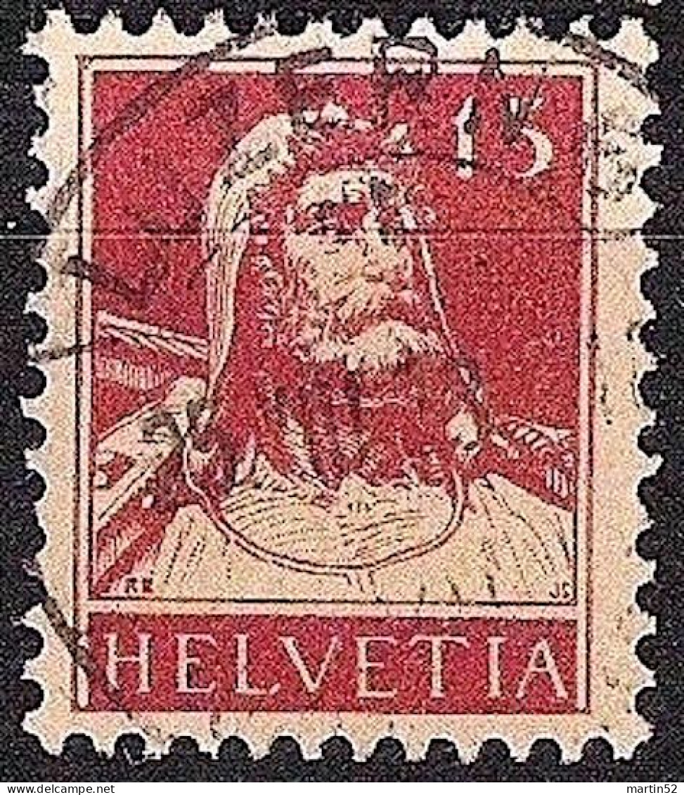 Schweiz Suisse Tell 1927: Zu 173y Mi 205x Yv 203 (lisse) Mit Voll-Stempel LUZERN 25.VIII.28 (Zumstein CHF 9.00) - Oblitérés