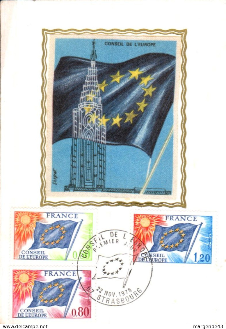 CARTE MAXIMUM 1975 CONSEIL DE L'EUROPE - 1970-1979