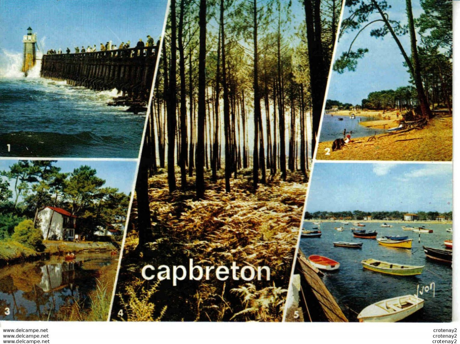 34 CAPBRETON Multivues N°9144 L'Estacade Plage Du Bourret Le Boudigau Le Port Phare VOIR DOS - Capbreton
