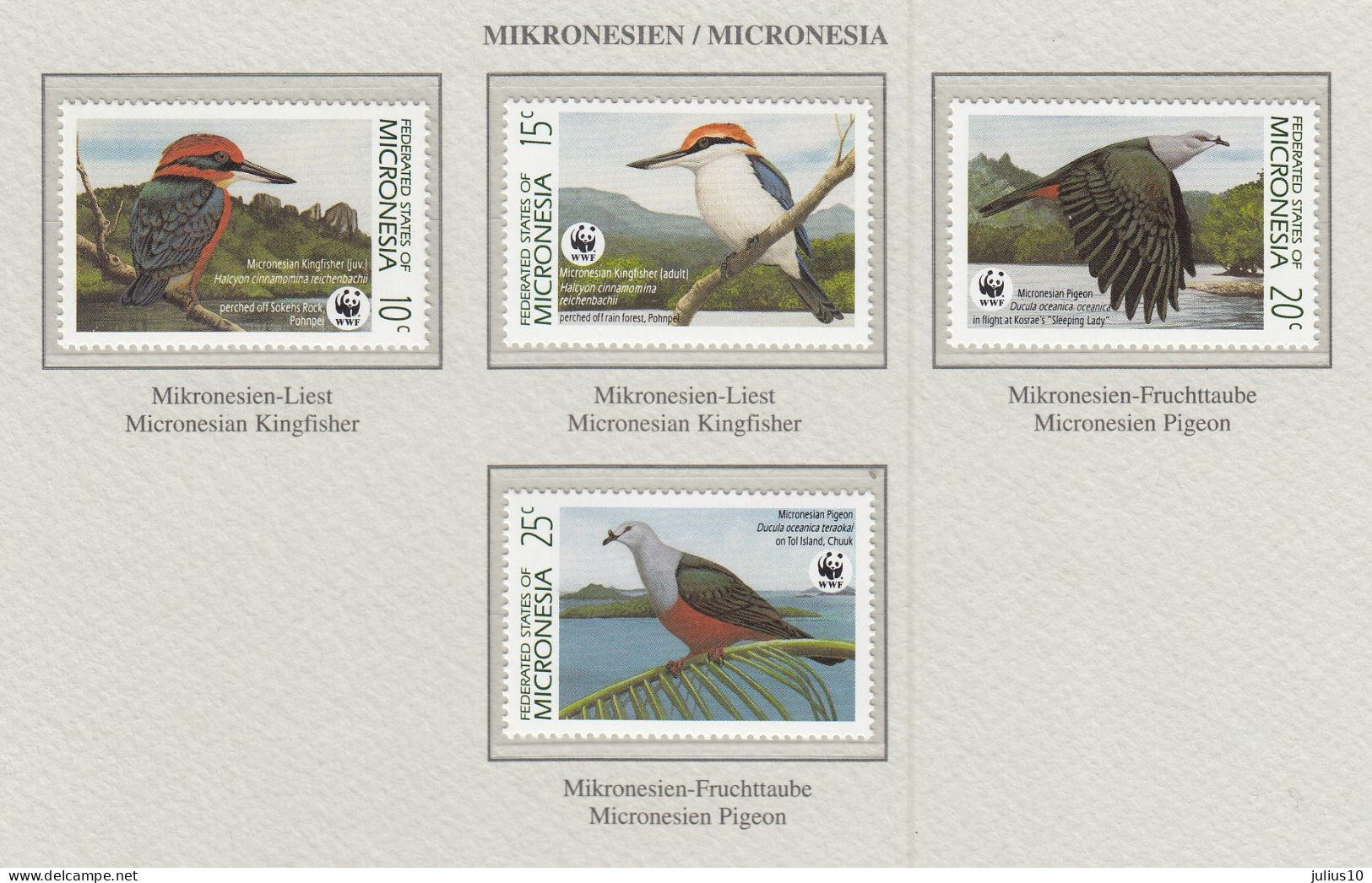 MICRONESIA 1990 WWF Birds Mi 174-177 MNH(**) Fauna 778 - Other & Unclassified