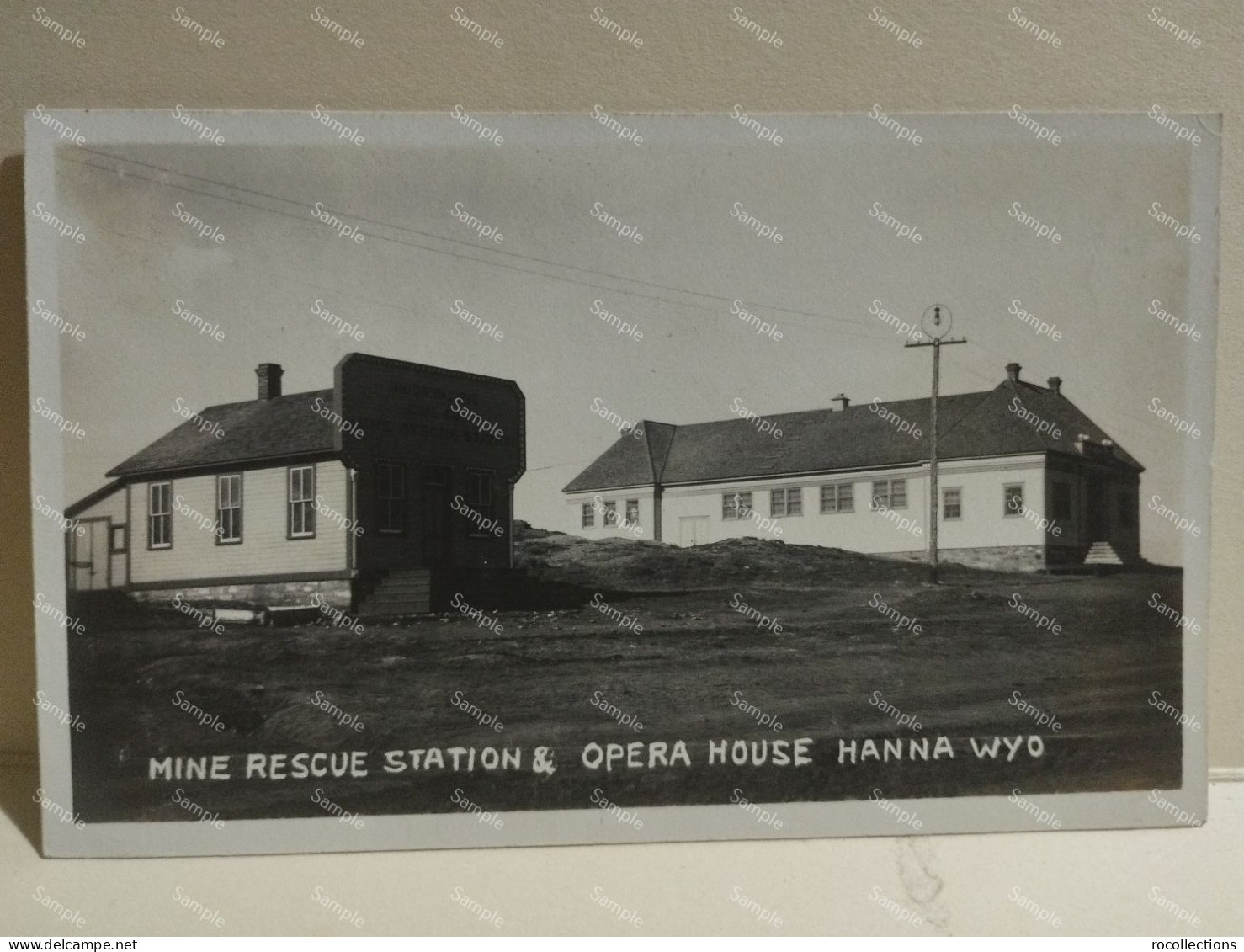 US Postcard Wyoming Carbon County HANNA Mine Rescue Station & Opera House - Andere & Zonder Classificatie