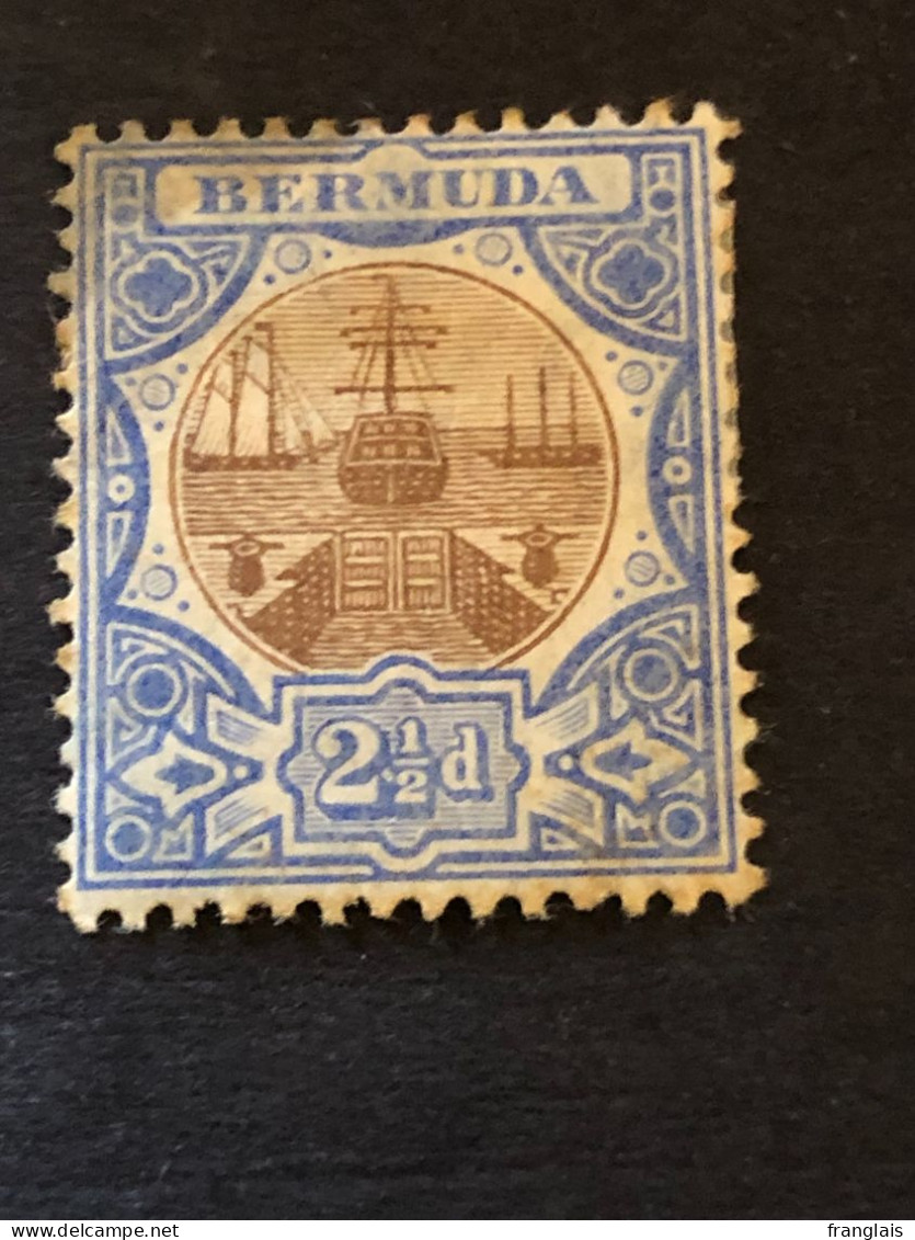 BERMUDA SG 40  2½d Brown And Ultramarine MH*  CV £35  Some Toning - Bermudes