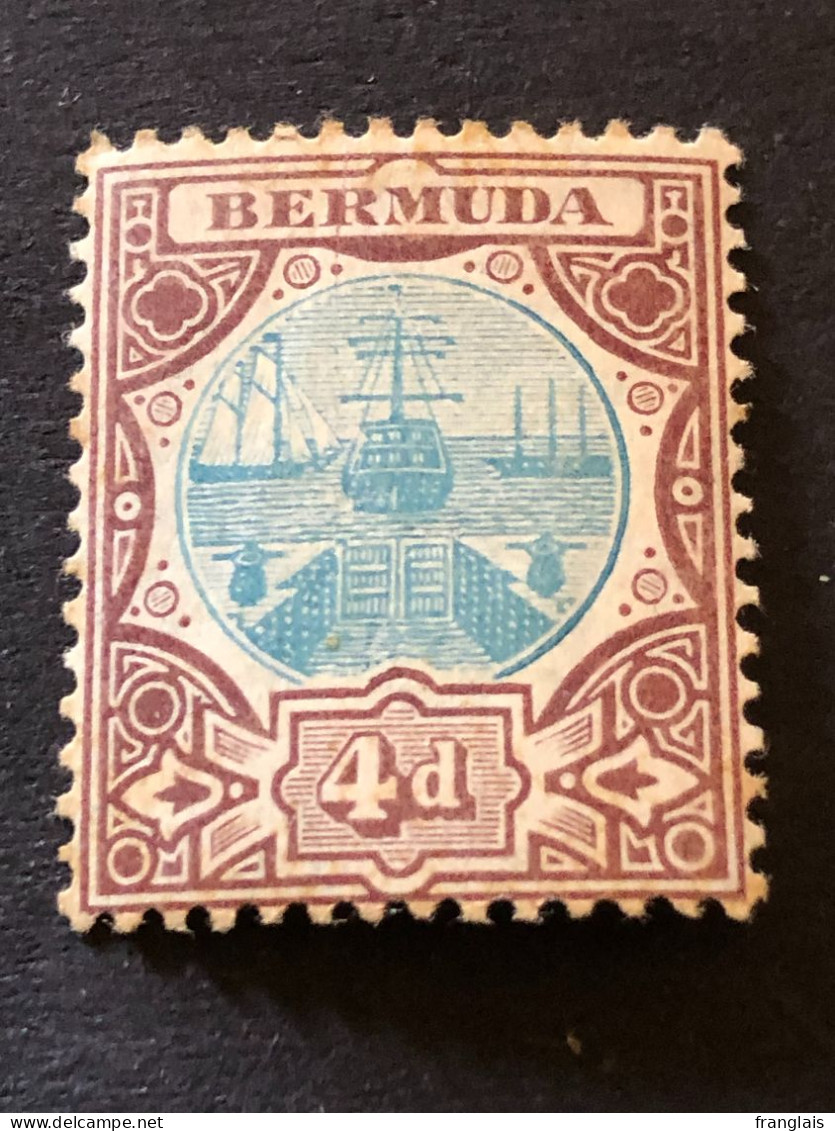 BERMUDA SG 42  4d Blue And Chocolate MH*   Some Toning - Bermudes
