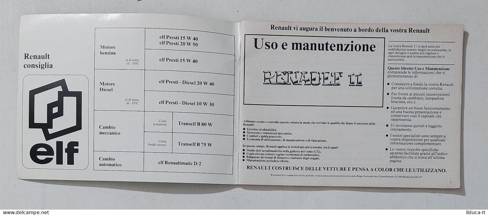 69872 Uso E Manutenzione - Renault 11 - Motorräder