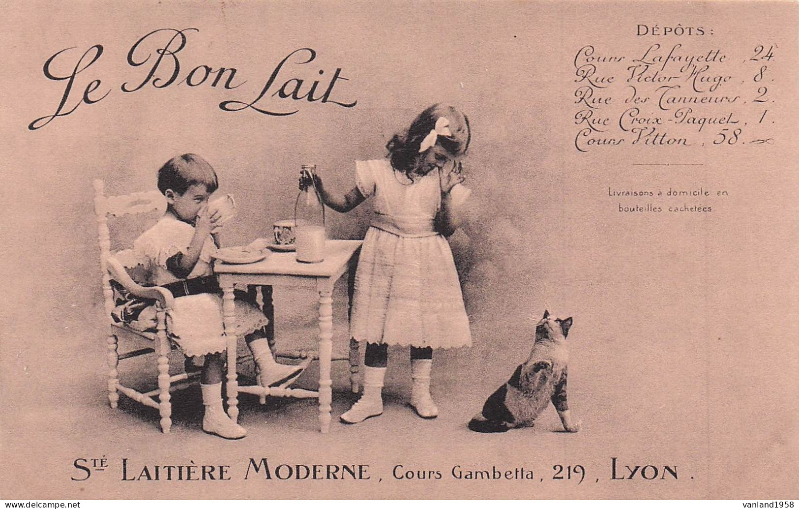 LYON Carte Pub Société Laitiaire Moderne 219 Cours Gambetta - Lyon 3