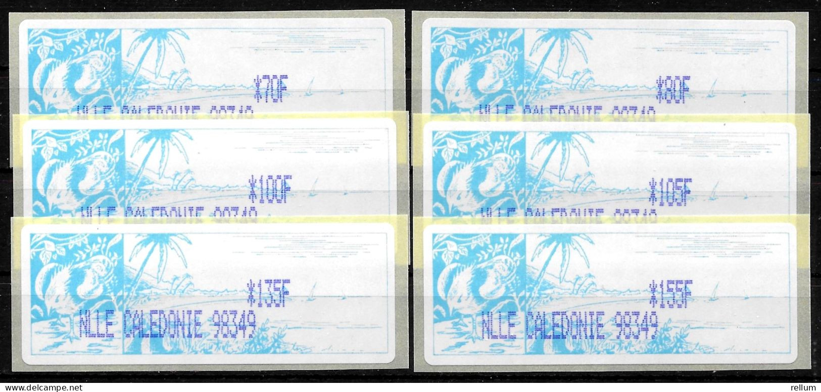 Nouvelle Calédonie 2003 Distributeur - Yvert Et Tellier Nr. 3a - Michel Nr. ATM 1g ** - Franking Labels