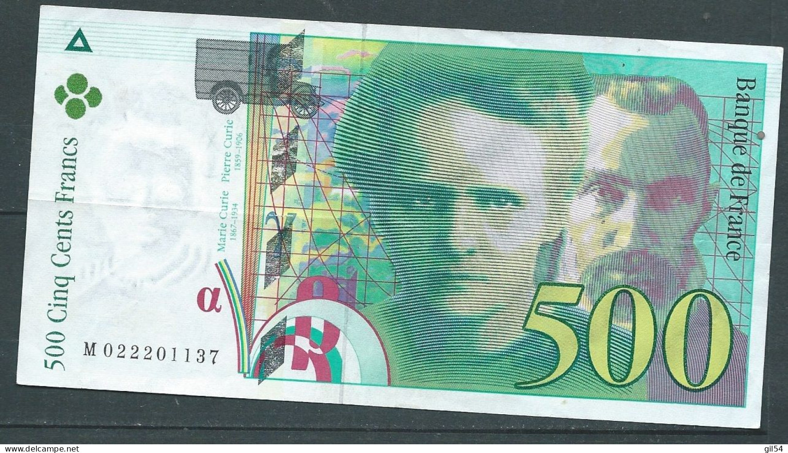 France: 500 Francs Pierre Et Marie Curie 1994 M022201137  Laura 14104 - 500 F 1994-2000 ''Pierre Et Marie Curie''