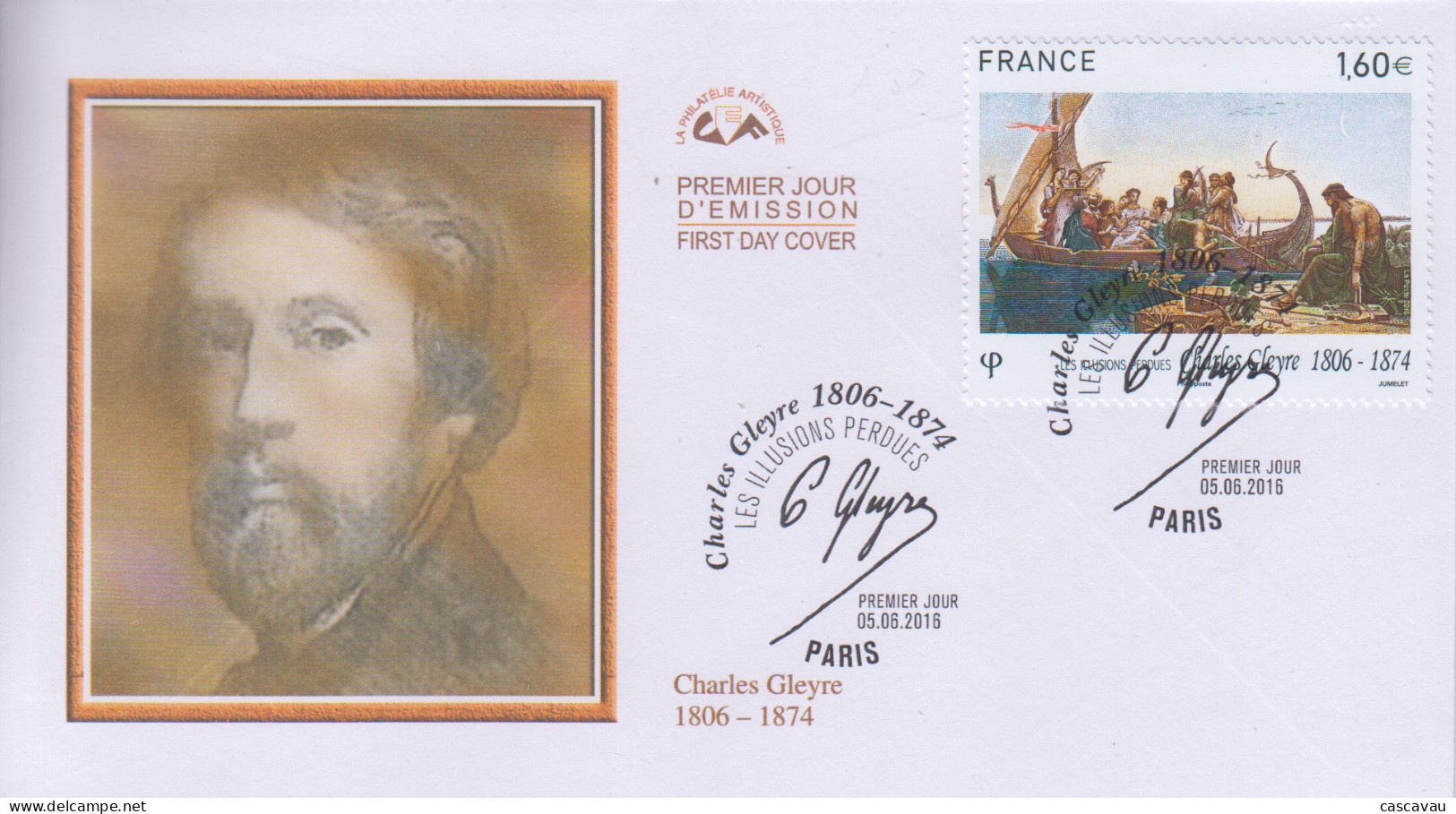 Enveloppe  FDC   1er  Jour   FRANCE    Oeuvre   De   Charles  GLEYRE    2016 - 2010-2019