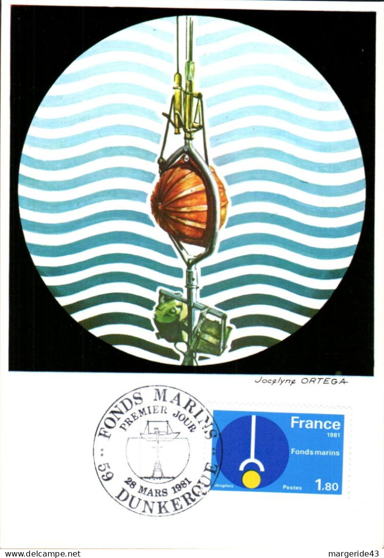 CARTE MAXIMUM 1981 FONDS MARINS - 1980-1989