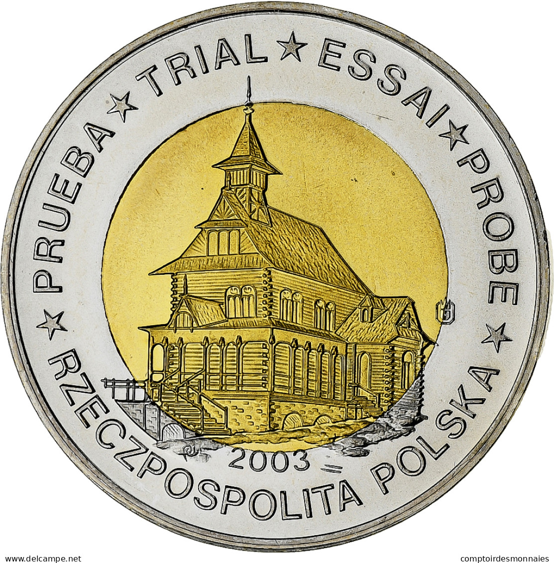 Pologne, 2 Euro, Fantasy Euro Patterns, Essai-Trial, 2003, Bimétallique, FDC - Essais Privés / Non-officiels